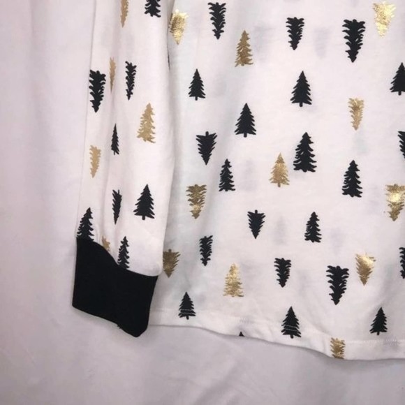 Macy's Family Pajamas Tree-Print pajama top white XS - Picture 4 of 10